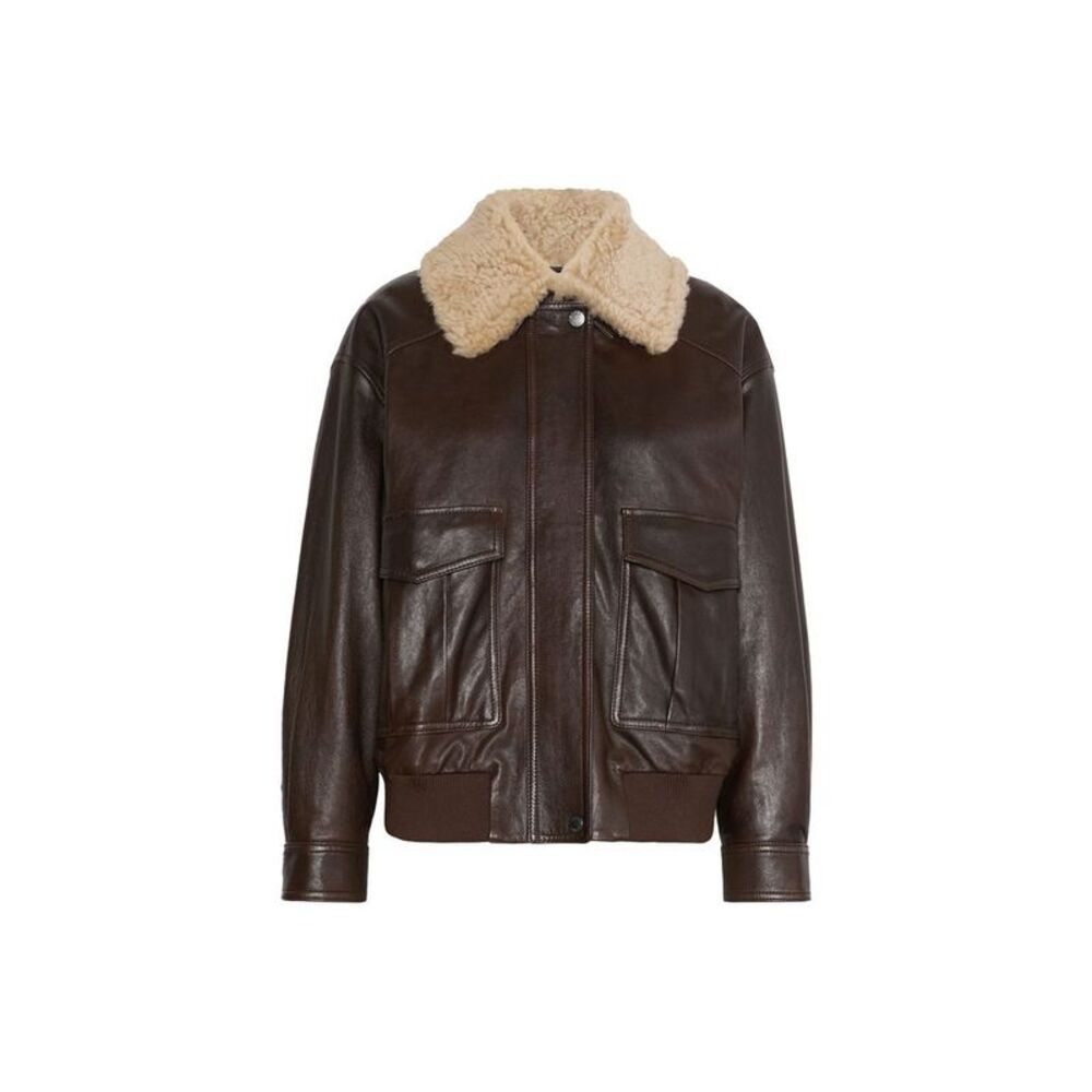 Max Mara Brown Lamb Leather Women's Bomber